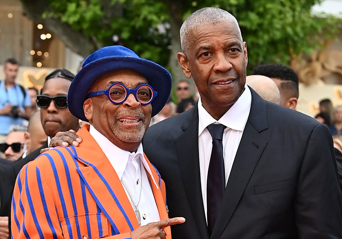 Spike Lee y Denzel Washington, en Cannes.