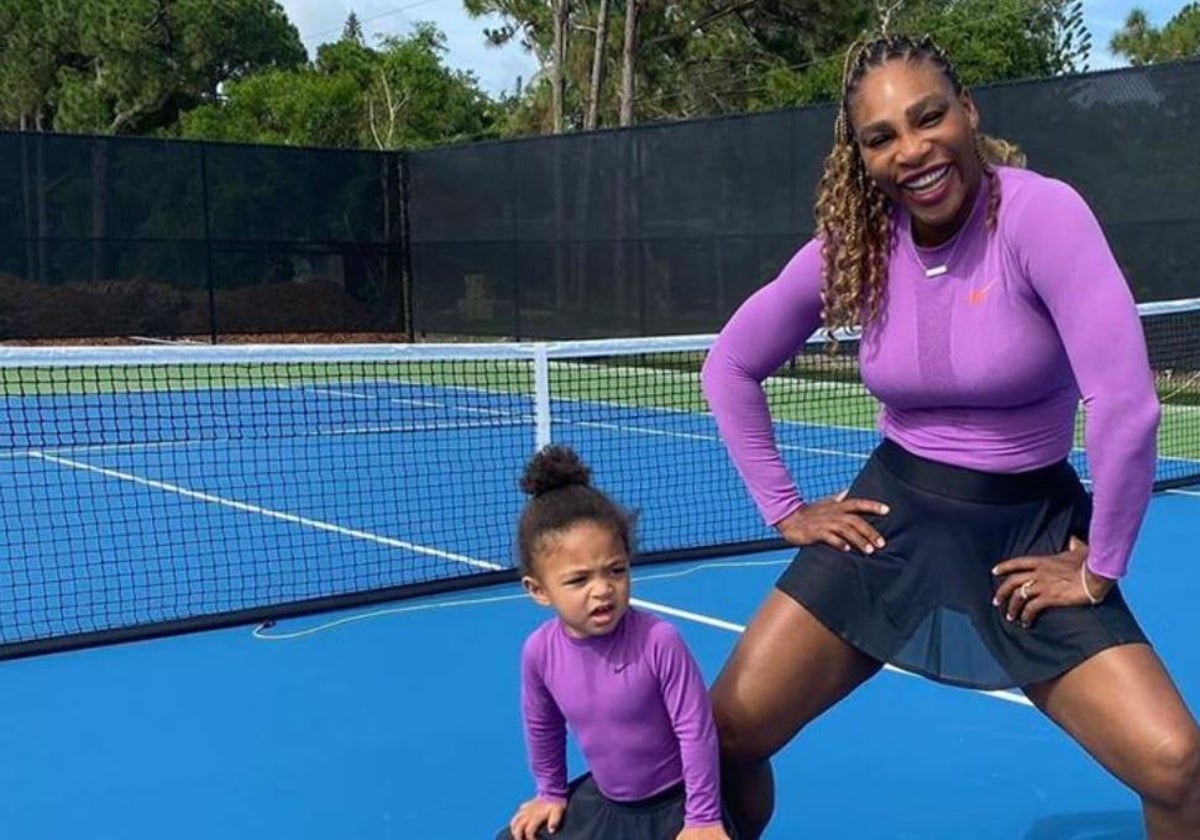 Serena Williams junto a su hija