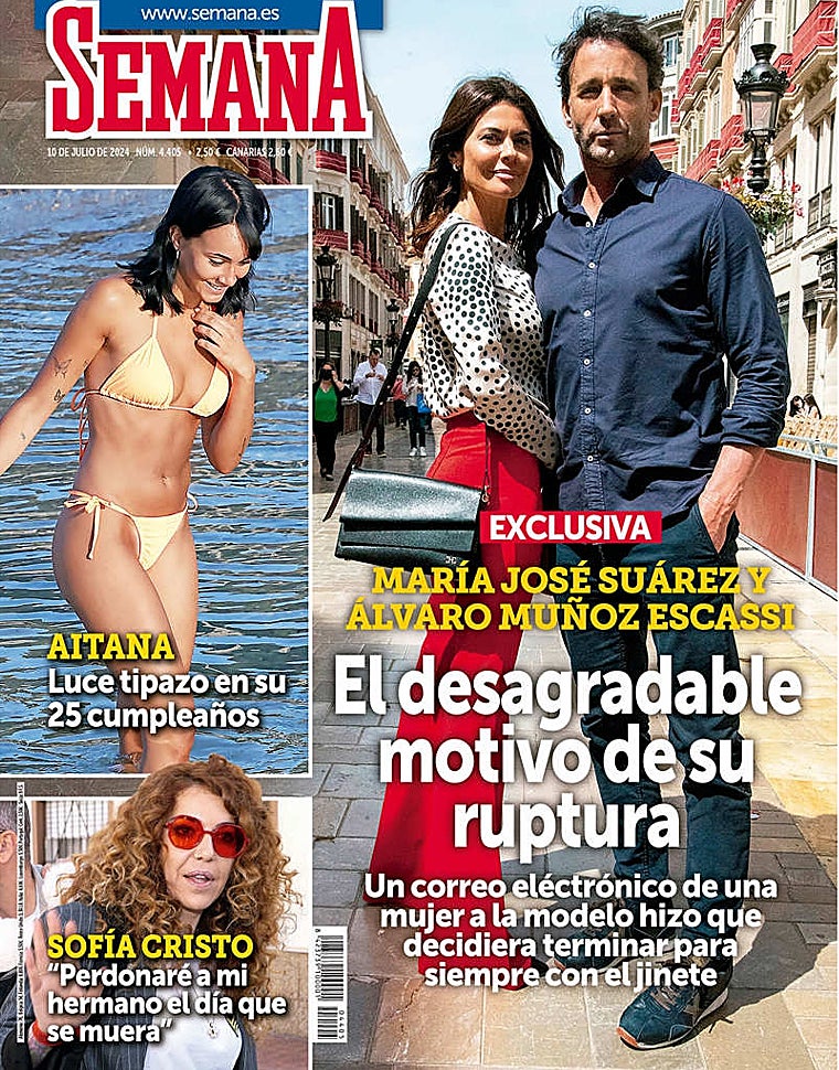 Una portada del verano pasado, el peor para María José Suárez