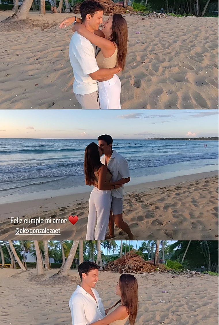 Álex González y Cami Rojido, en su foto enamorados