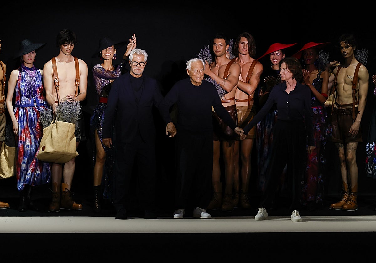 Leo dell'Orco, Giorgio Armani y Silvana Armani