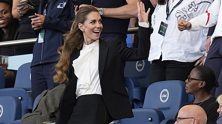 Kate Middleton, a su llegada al estadio para ver el partido de rugby.