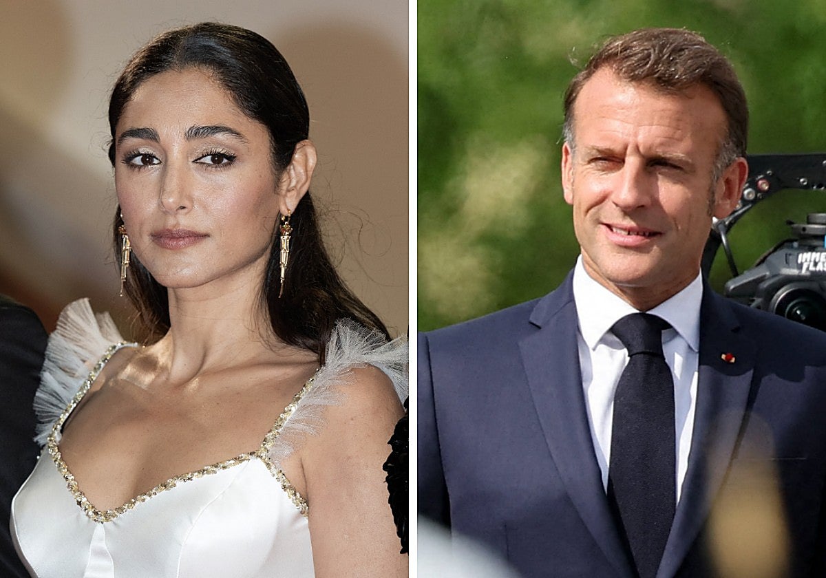 Emmanuel Macron y la actriz franco-iraní Golshifteh Farahani