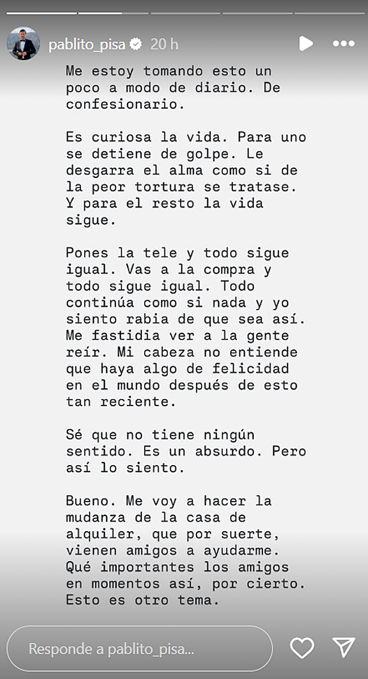 Pablo Pisa toma una decisión drástica tras la repentina muerte de su madre: abandona su chalet en Becerril de la Sierra