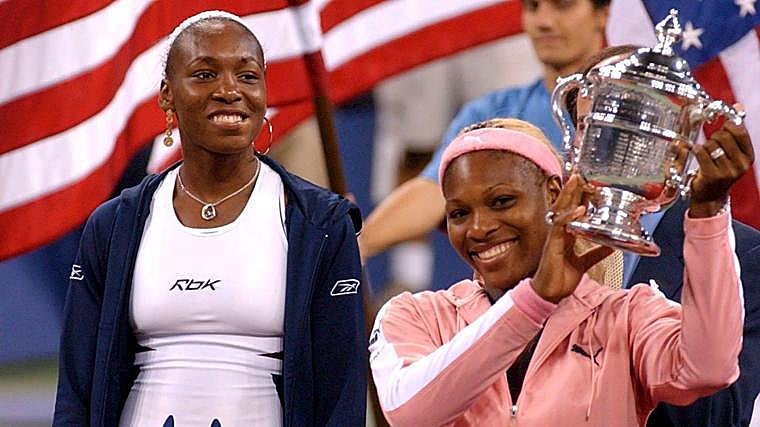 Serena Williams, tras vencer a su hermana Venus en la final del US Open, el 7 de septiembre de 2002