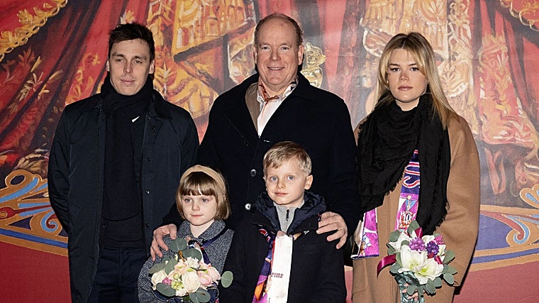 Louis Ducruet with Albert of Monaco, his sister Camille and his cousins, Jacques and Gabriella