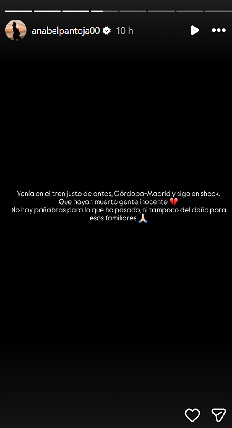 Anabel Pantoja, en shock tras el trágico accidente ferroviario de Córdoba: «Venía en el tren justo de antes»