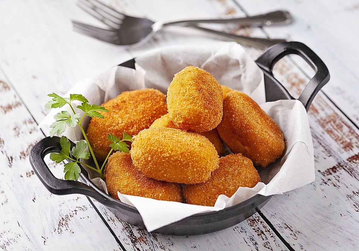 Estas croquetas en freidora de aire mantienen toda su textura