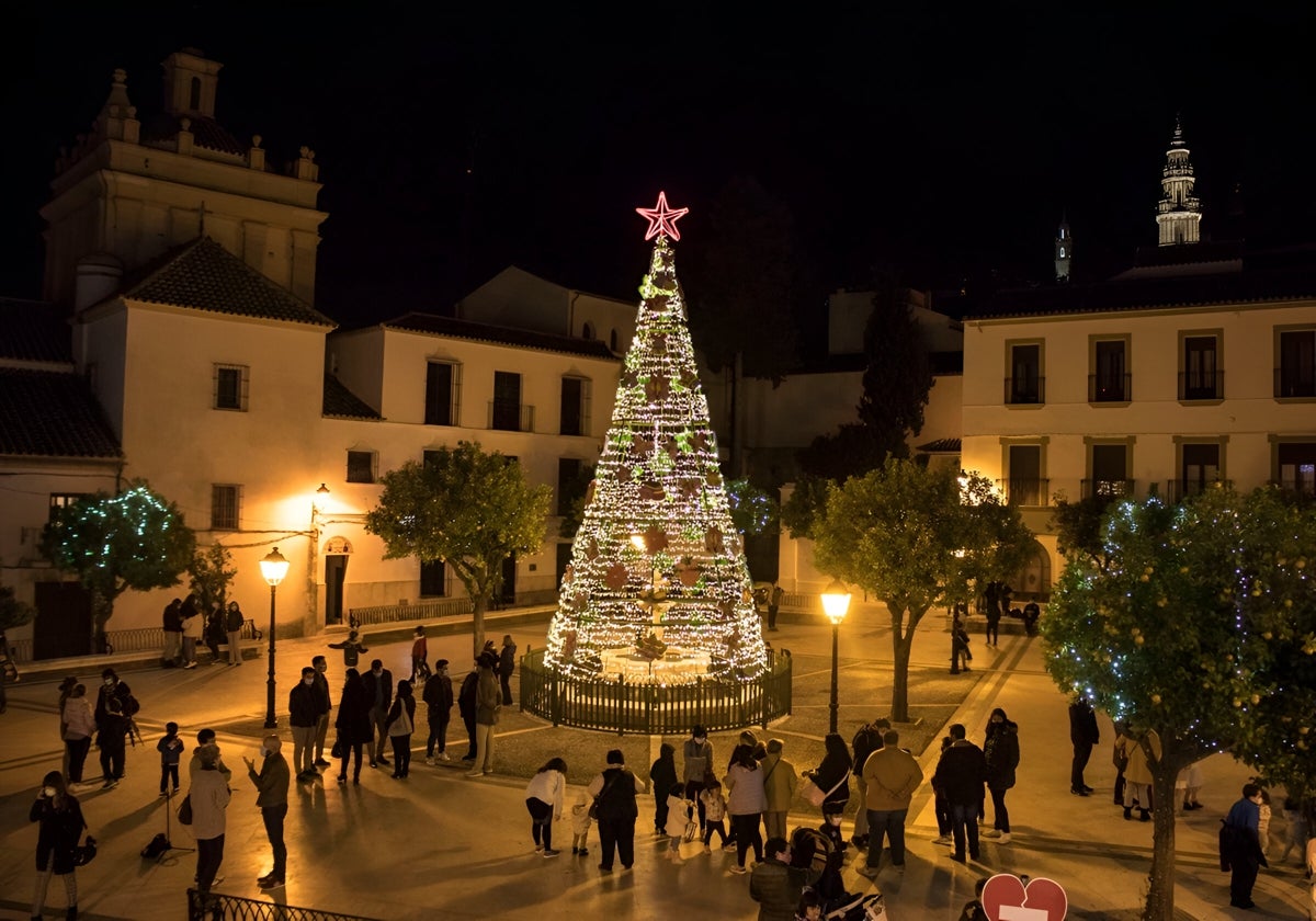 Plaza del Carmen de Estepa donde tradicionalmente se realiza el encendido del alumbrado navideño