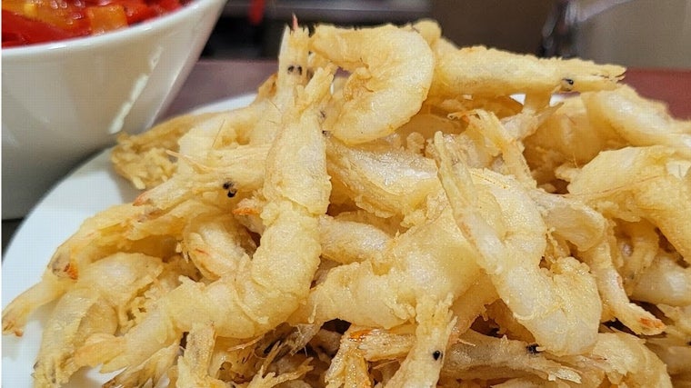 Gambas fritas de Marisquería Playa en Málaga