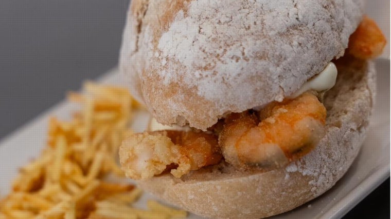 Montadito de gambas alioli de La Vicenta