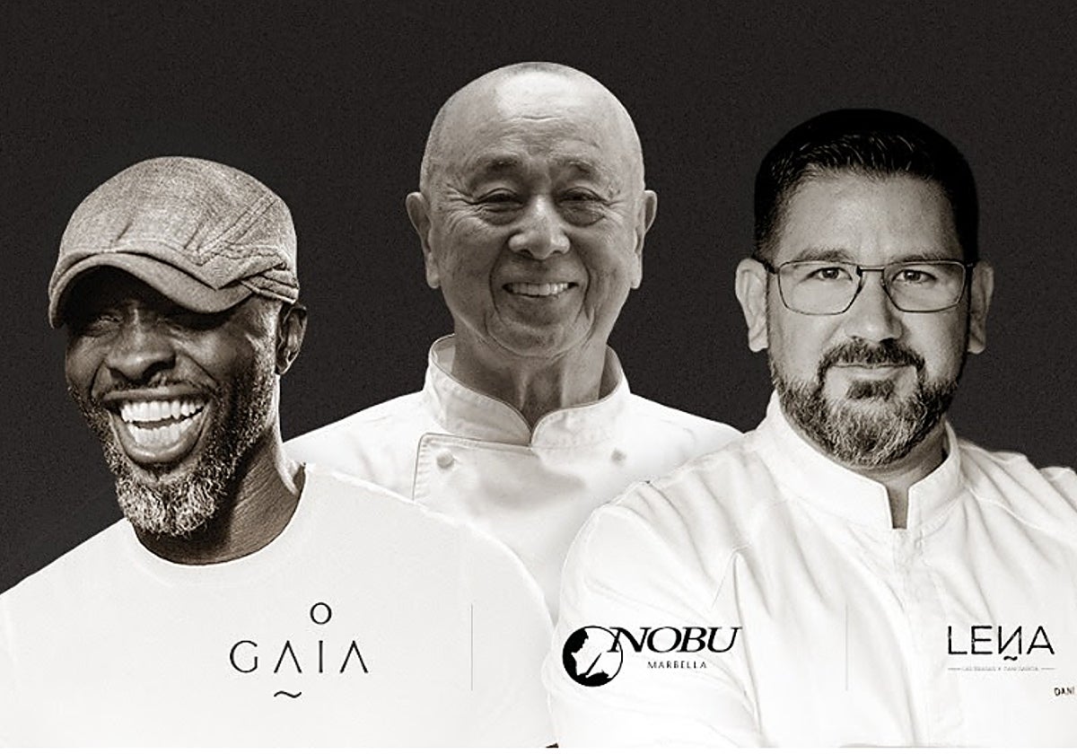 Cartel de Culinary Icons, con Izu Ani, Nobu Matsuhisa y Dani García