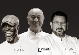 Cartel de Culinary Icons, con Izu Ani, Nobu Matsuhisa y Dani García
