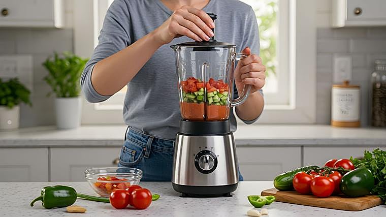 El truco consiste en batir todos los alimentos sin agua