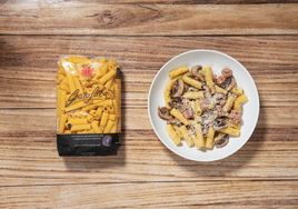 Elicoidali con chorizo y setas