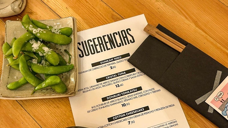 Carta con las nuevas sugerencias del restaurante japonés Sibuya en la capital cordobesa