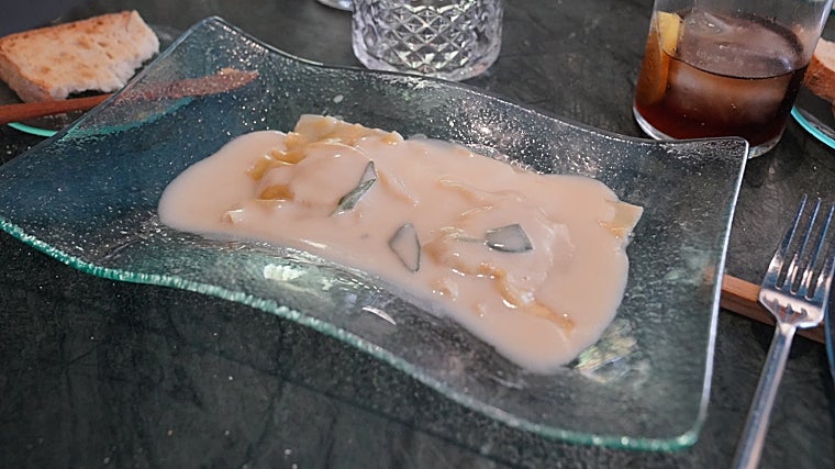 Ravioli de buey de mar