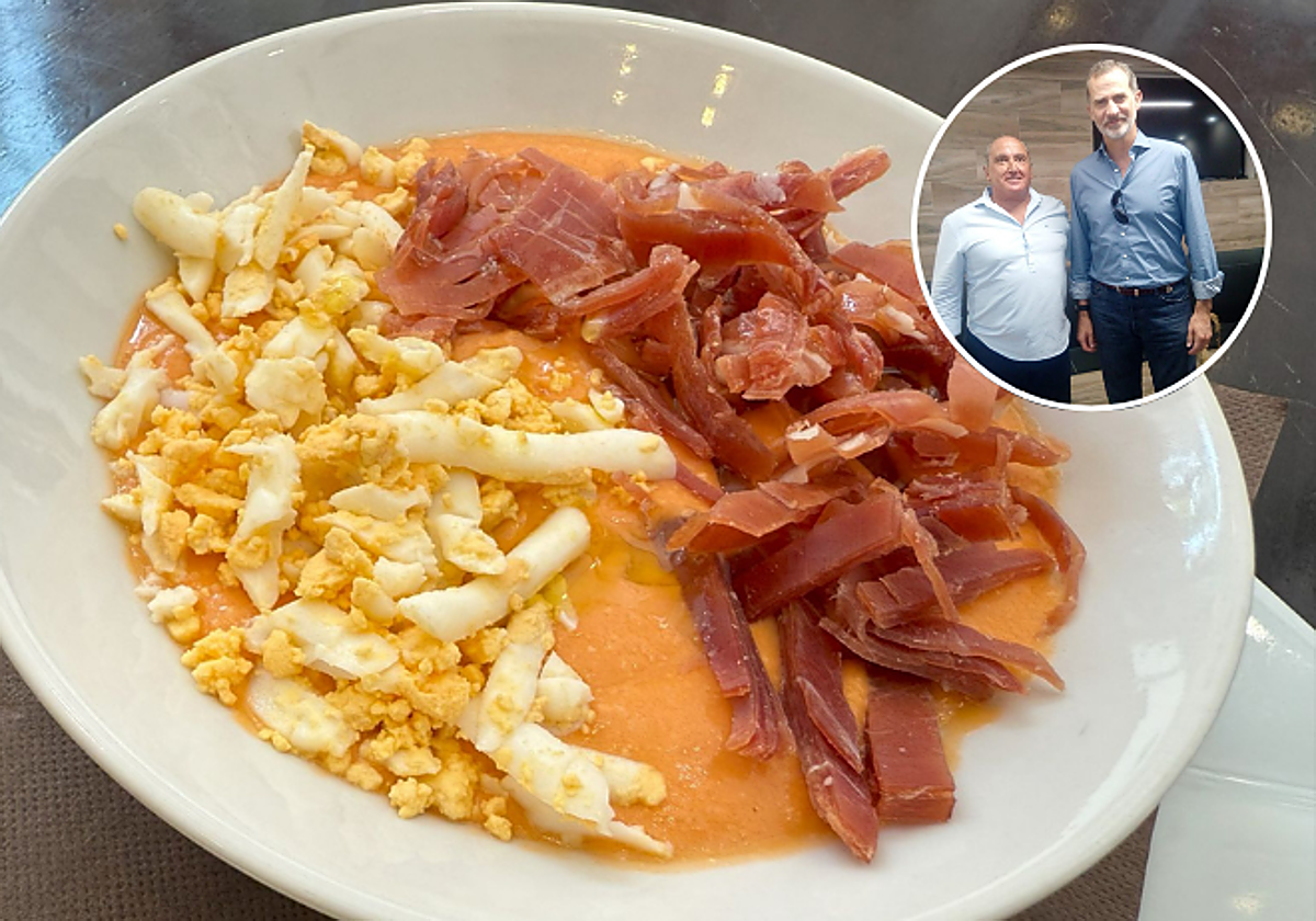 Salmorejo cordobés ofrecido en el menú que degusto Su Majestad el Rey Felipe VI en Córdoba