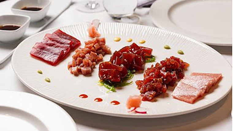 Surtido de crudos de atún rojo salvaje de almadraba de La Isla