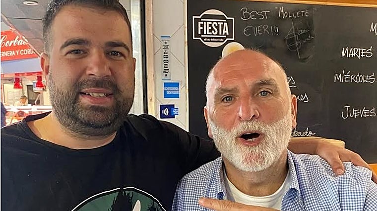 Pedro Heras y el chef José Andrés