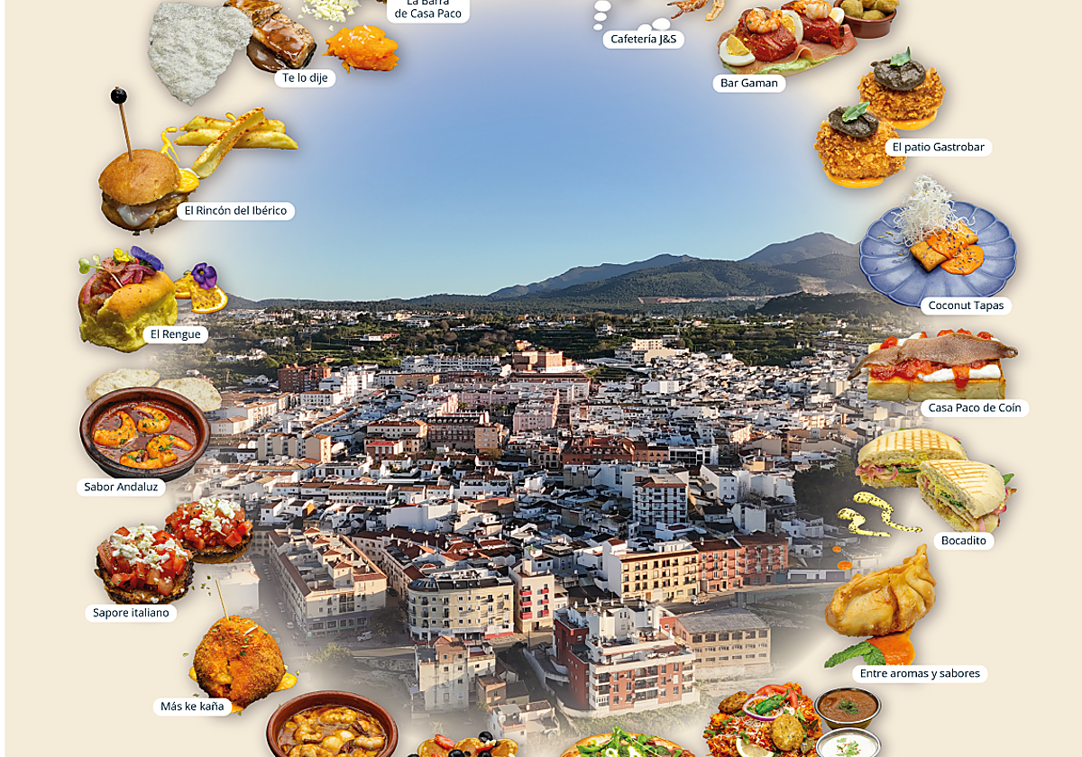 Mapa de bares y tapas que podrán disfrutarse en Coín este fin de semana