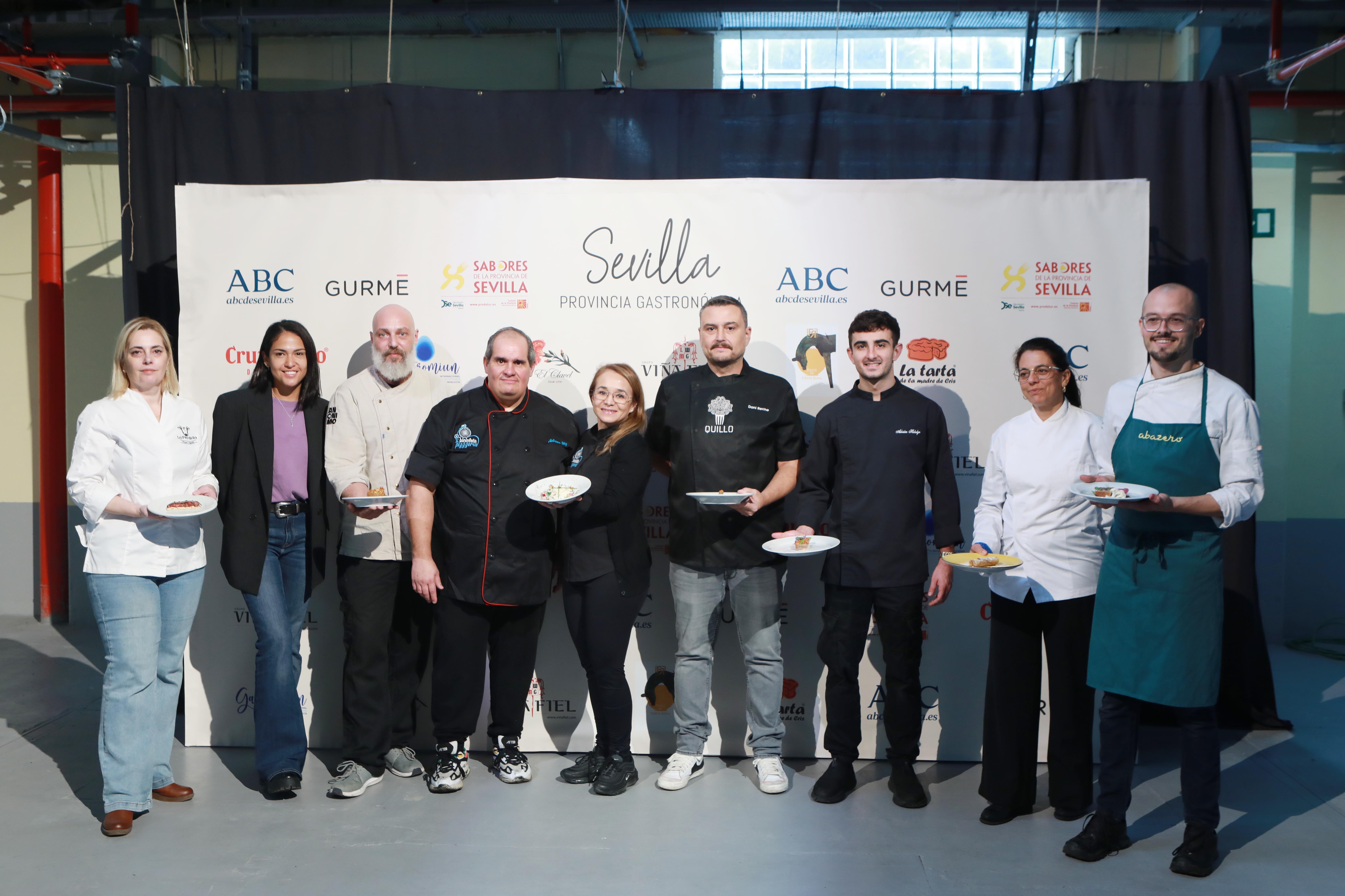 Los cocineros de los restaurantes participantes:La Perdida, Anónimo, La Bicicleta, Quillo-cocina flamenca, Eterno, Casa Limón y Abazero