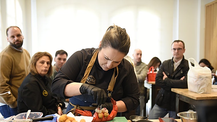 Executive Chef of Piz Lola Restaurant, Carmen Esteban, during the final of the competition