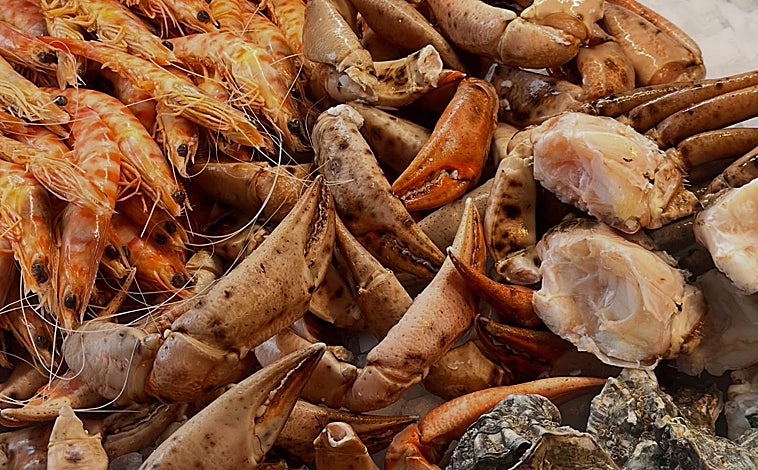 Main image - Cooked seafood, canned food and interior of premises