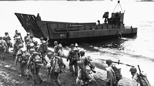 American troops landing at Kiska in 1943