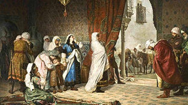 Salida de la familia de Boabdil de la Alhambra, obra de Manuel Gómez-Moreno González (1880).