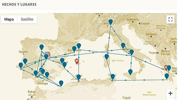 Itinerario vital de Miguel de Cervantes.