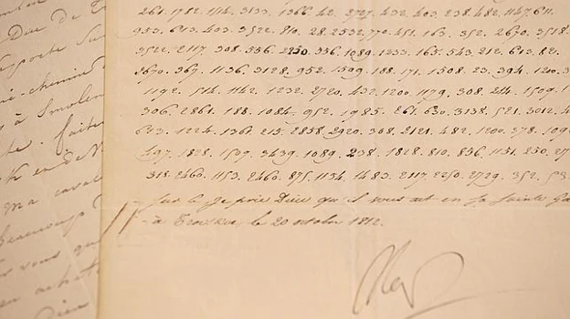 Detalle de la carta cifrada de Napoleón