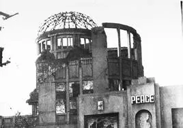 Fotografía de archivo del kilómetro cero del ataque a Hiroshima.