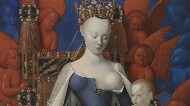 La Virgen con el Niño. Este cuadro usó como modelo a la amante del Rey Carlos VII de Francia