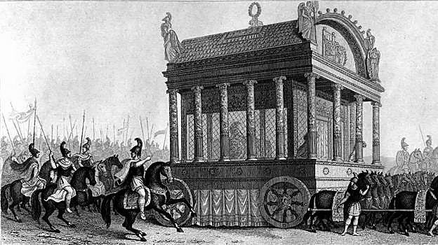 Catafalco de Alejandro, según la descripción de Diodoro.