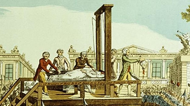 Decapitación de María Antonieta, según un dibujo de autor desconocido, realizado en 1793