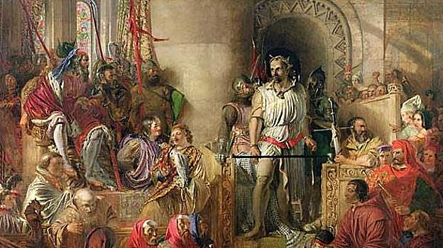 Juicio de William Wallace en el Salón de Westminster. Pintado por Daniel Maclise.