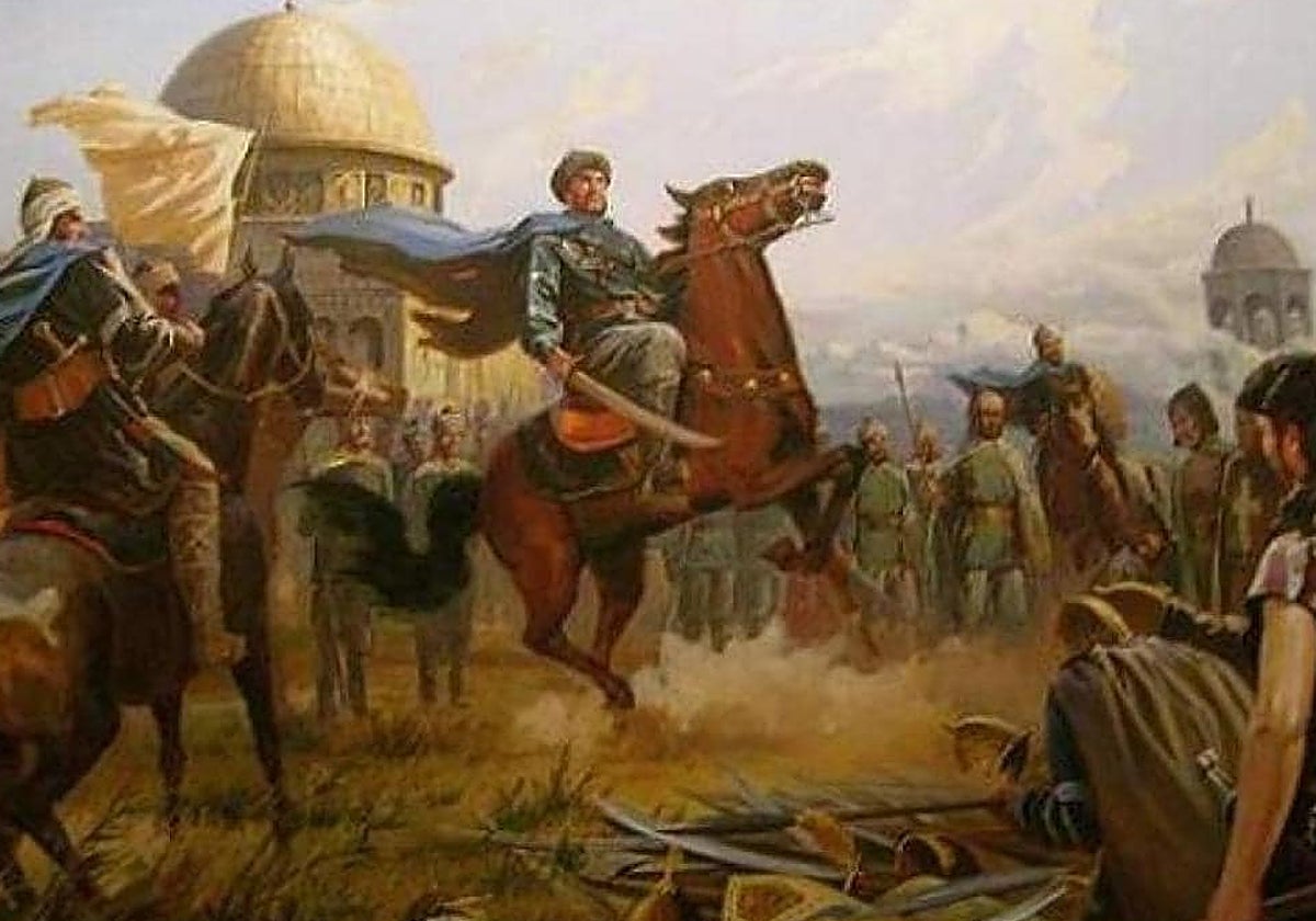 Ilustración de Saladino, el caballero musulmán