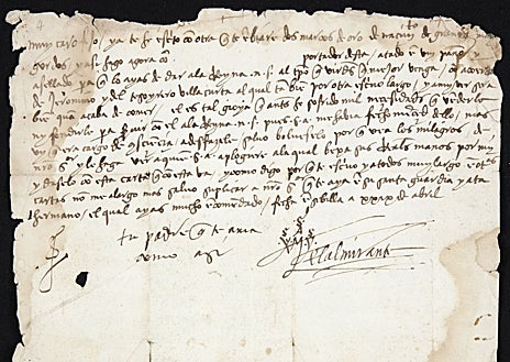 Imagen secundaria 1 - Carta de los RRCC a Colón sobre el avistamiento de carabelas portuguesas en el Atlántico, 1493. Carta de Colón a su hijo Diego, 1498. Portulano virreinato de Nueva España, 1528.
