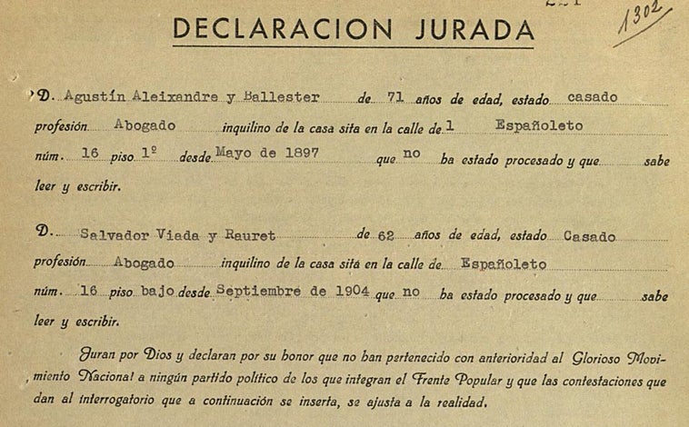 Imagen principal - Extracto del testimonio del tío de Vicente