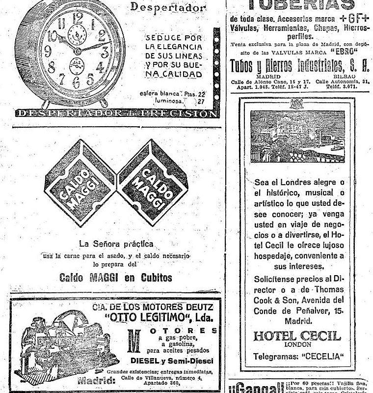 1925 Thomas Cook tarafından bir duyuru görebileceğiniz ABC gazetesinin kesimi