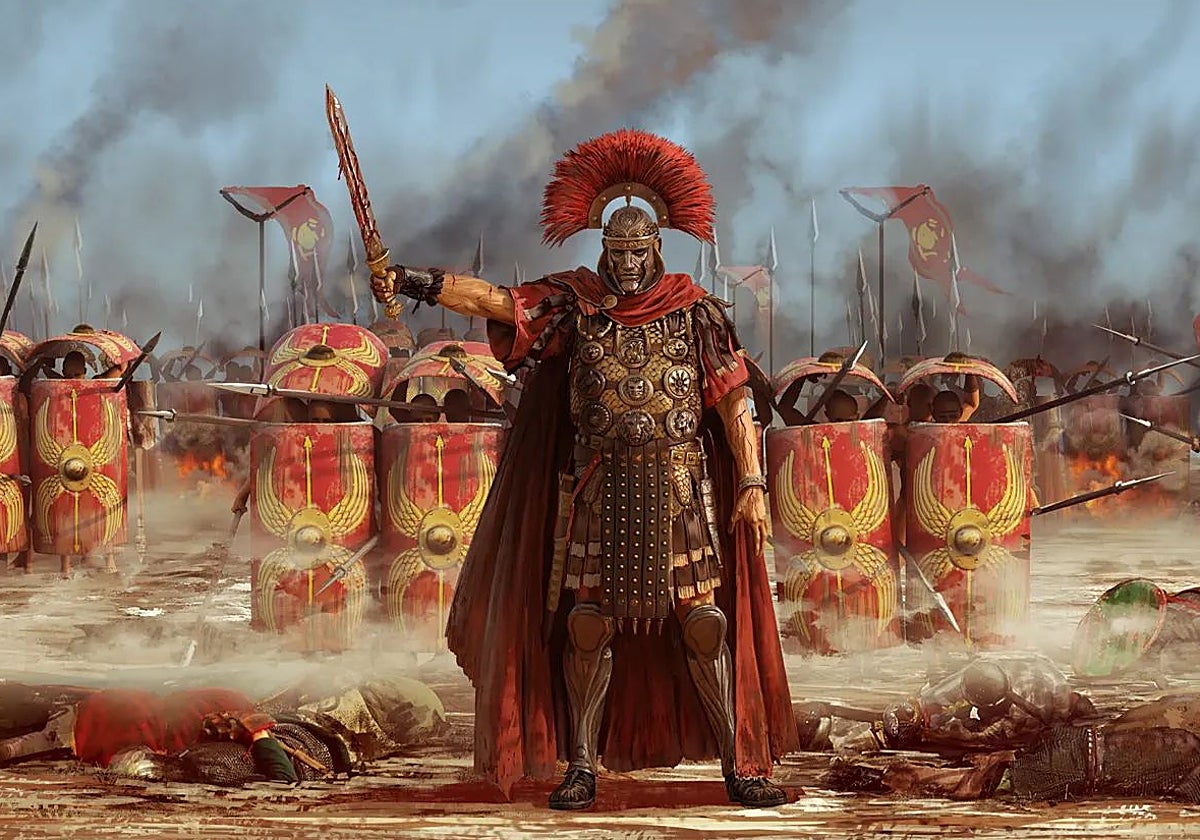 Representación artística de un centurión romano