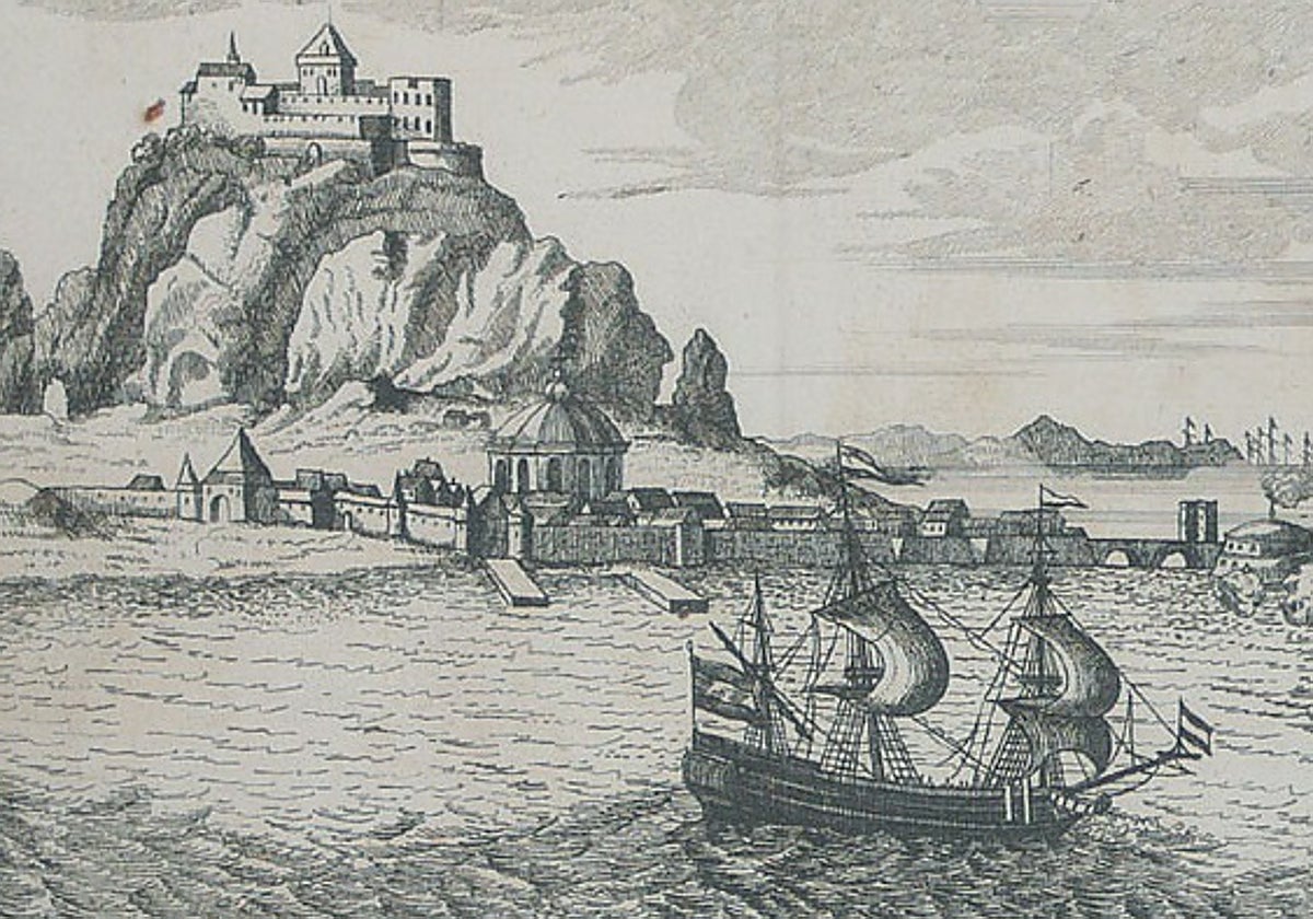 Representación de la toma de Gibraltar en 1704