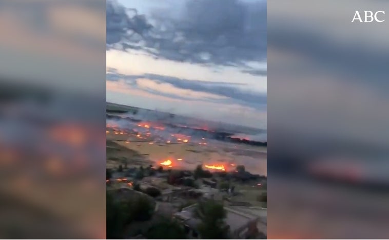 Ucrania muestra imágenes de incendios en los campos de trigo