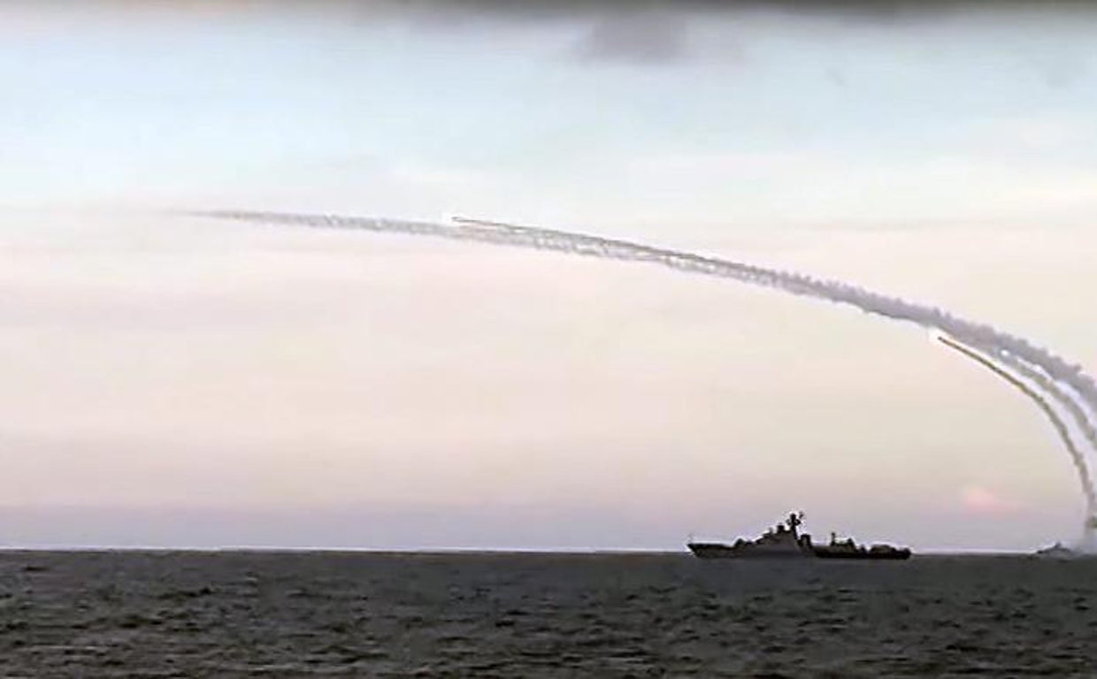 Misiles crucero rusos atacando Siria