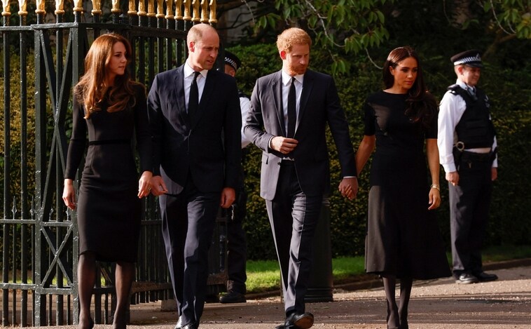El príncipe Harry y Meghan aparecen con el Príncipe Guillermo y Kate en el Castillo de Windsor