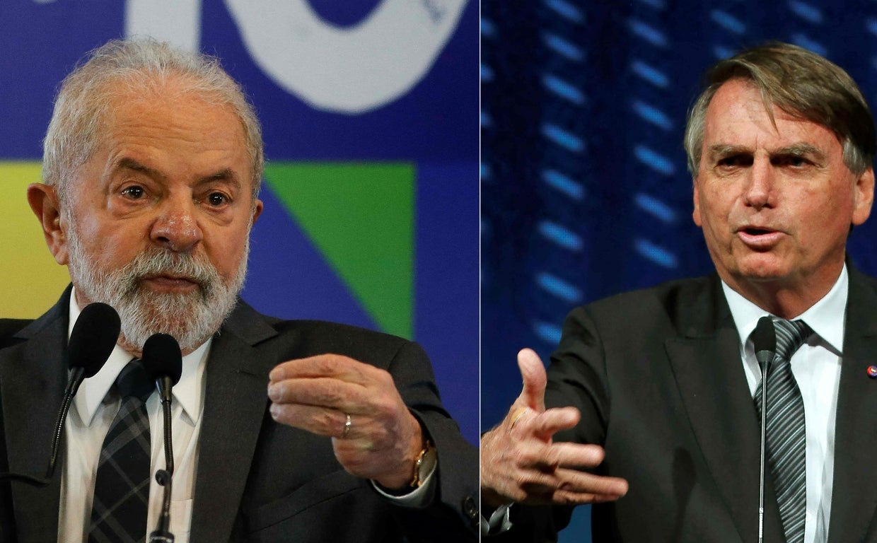 Lula da Silva (izquierda) supera al actual mandatario, Jair Bolsonaro, en intención de voto