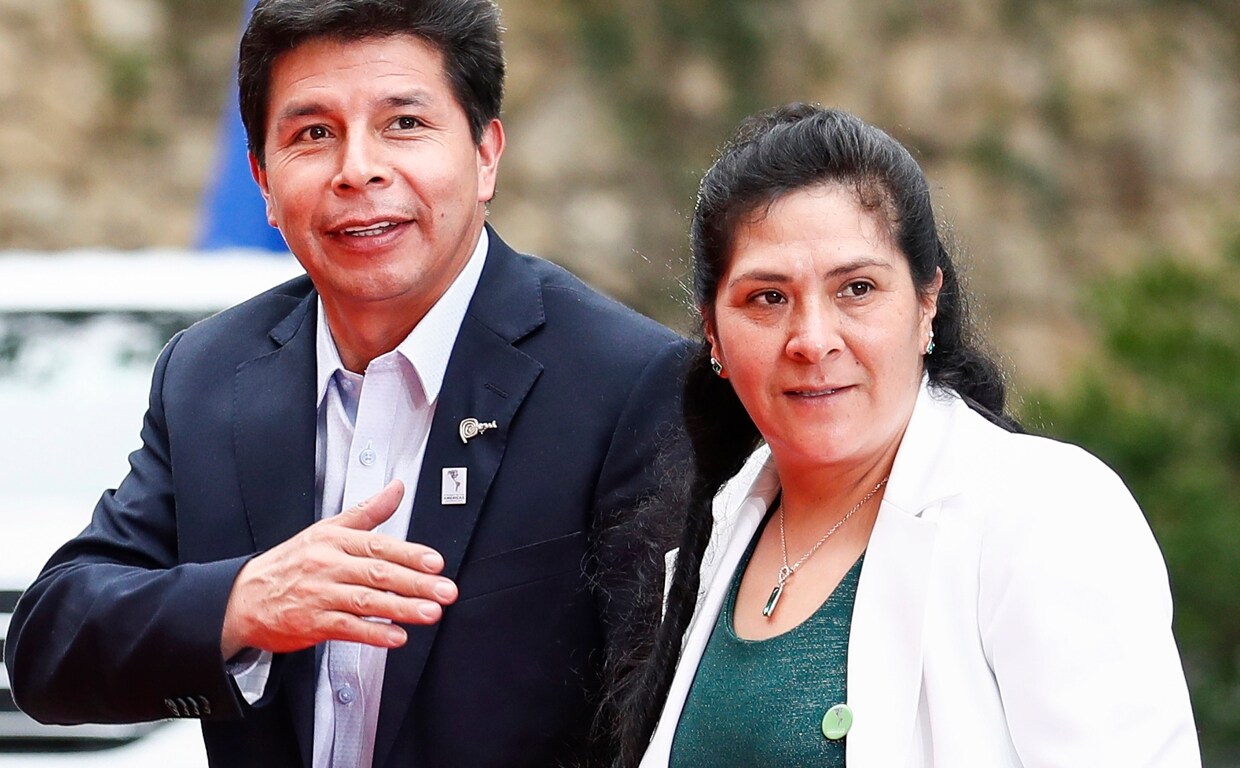 El presidente Castillo y su esposa Lilia Paredes