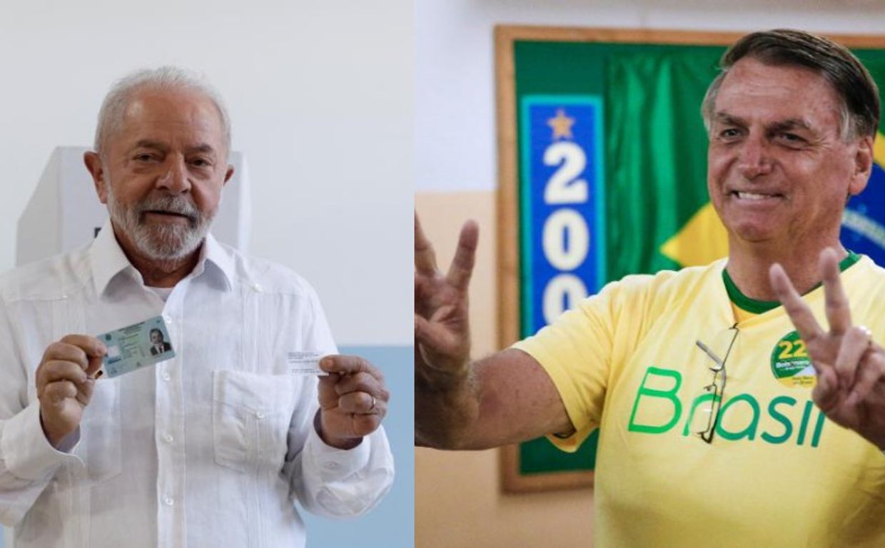 El opositor, Lula (izd.) y el actual presidente, Bolsonaro (dcha.) tras depositar su sufragio