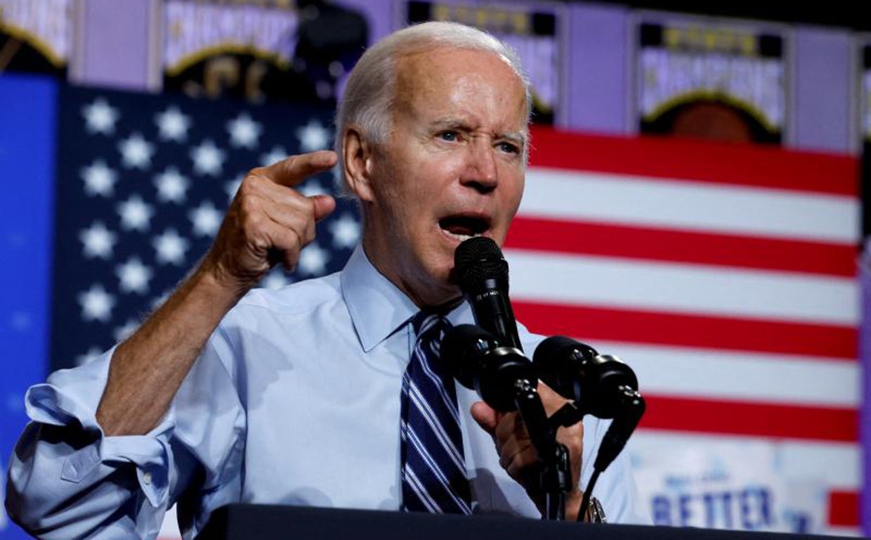 Joe Biden en un mitin reciente